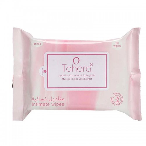 Tahara Intimate Wipes Musk With Aloe Vera Extract - 20 Wipes