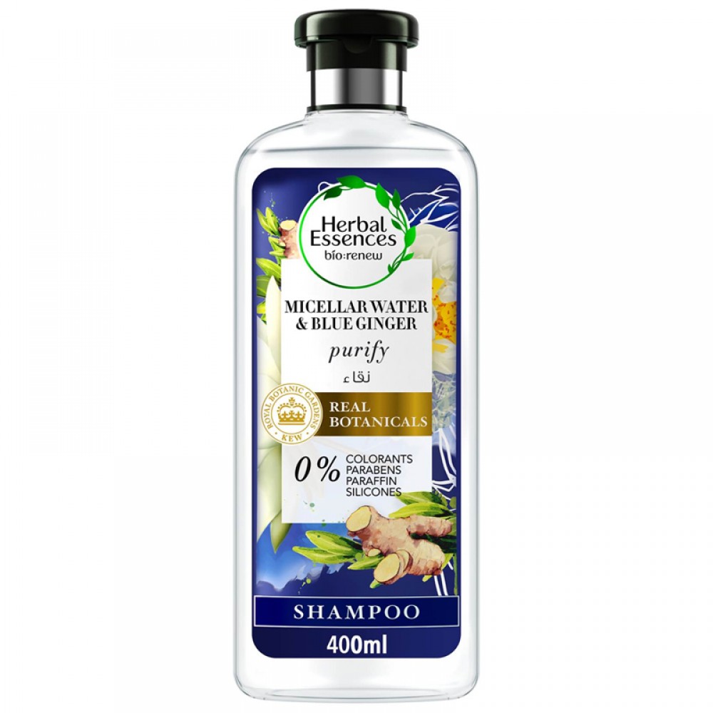 HERBAL ESSENCES MICELLAR WATER & BLUE GINGER SHAMPOO 400 ML