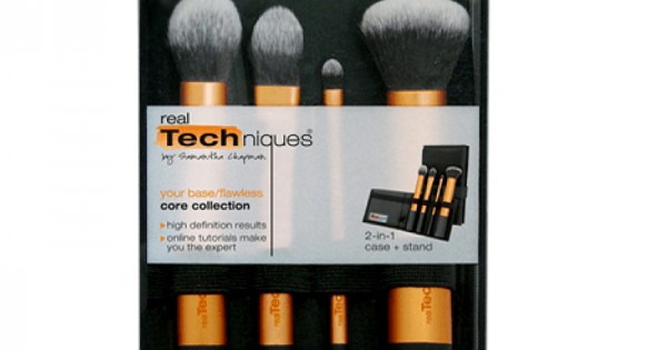 Real techniques core collection brush deals set with 2in1 case stand