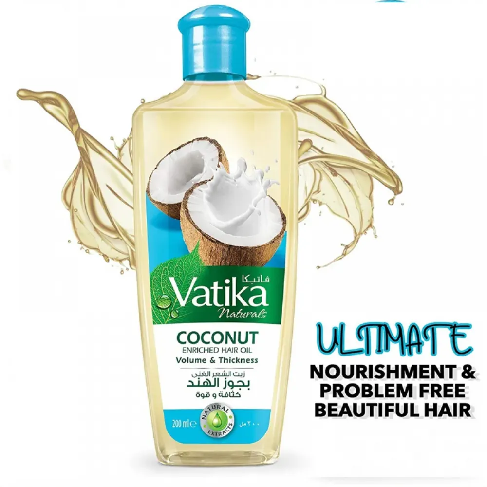 Vatika Coconut Enriched Hair Oil Volume & Thickness 200 ml