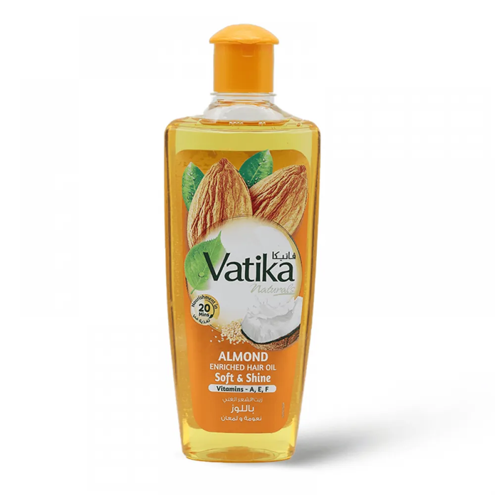 Vatika Naturals Almond Enriched Hair Oil-Vitamins A, E, F - Soft & Shine - 200 ml