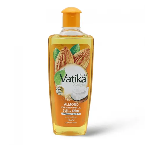 Vatika Naturals Almond Enriched Hair Oil-Vitamins A, E, F - Soft & Shine - 200 ml