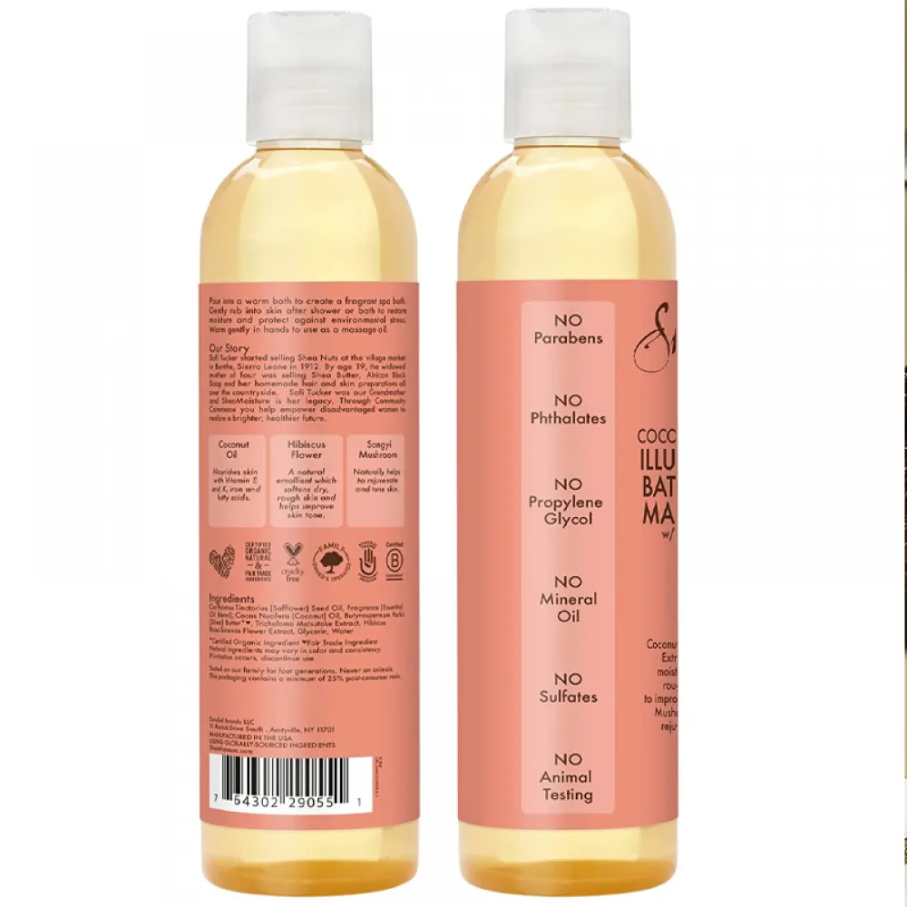 SheaMoisture Coconut and Hibiscus Bath Body and Massage Oil - 8 fl oz