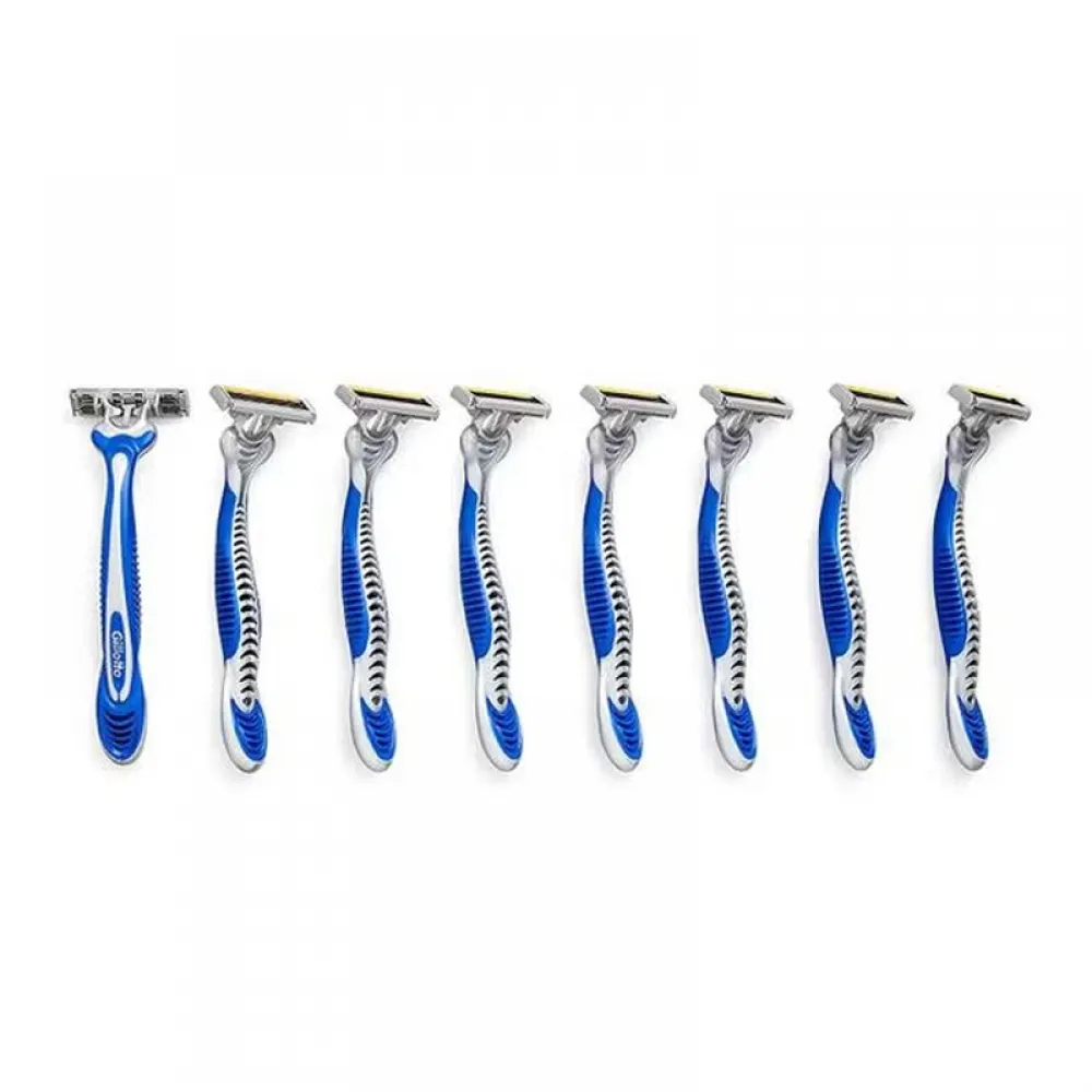 8-Piece Blue3 Comfort Razor Set Blue/Silver