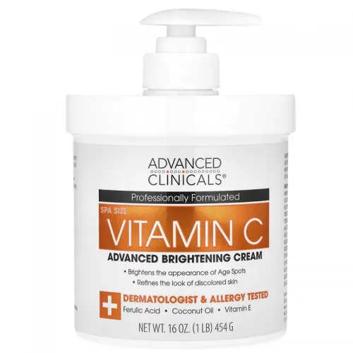 Advanced Clinicals, Vitamin C, Advanced Brightening Cream, 16 oz (454 g)