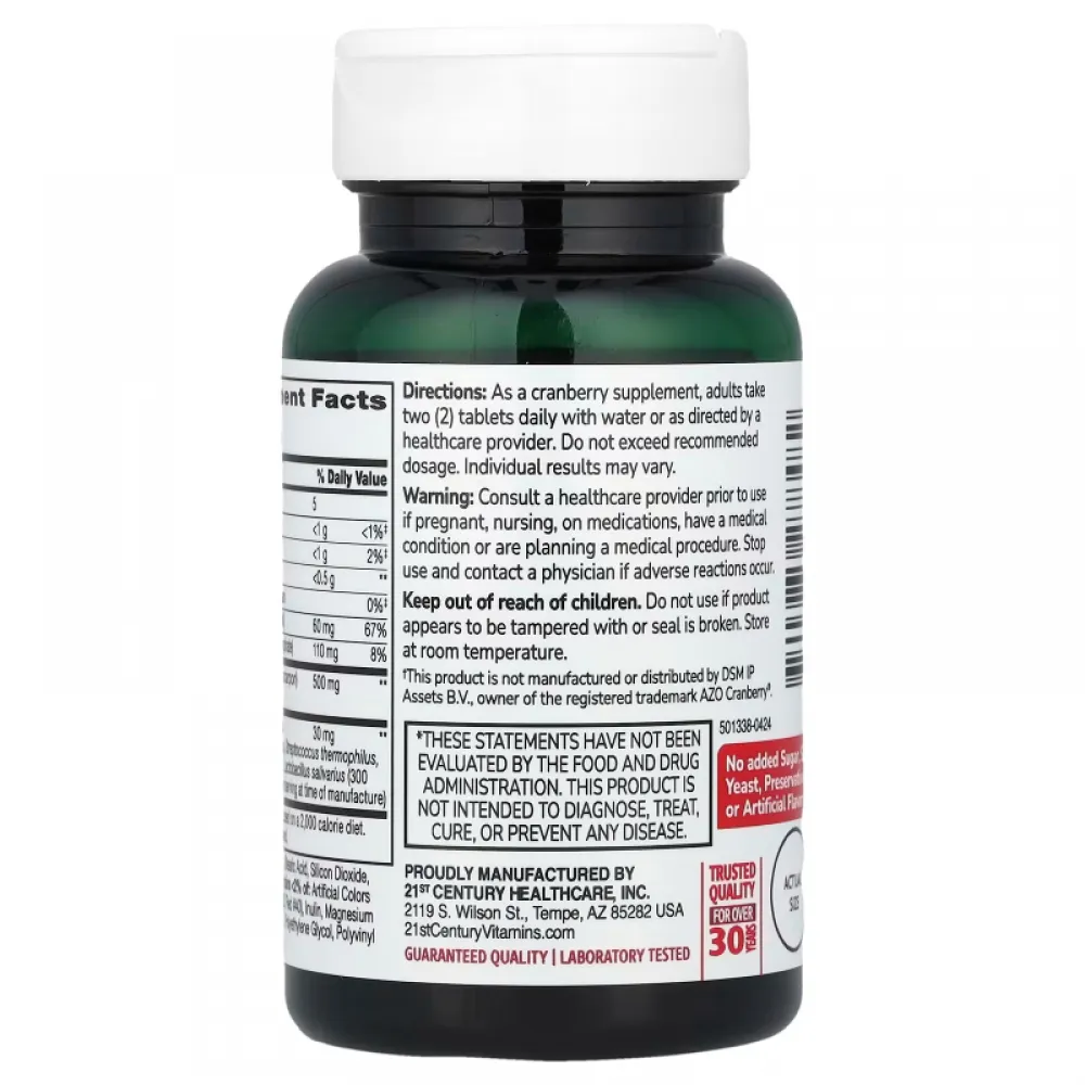 21st Century, Cranberry Plus Probiotic, 60 Tablets