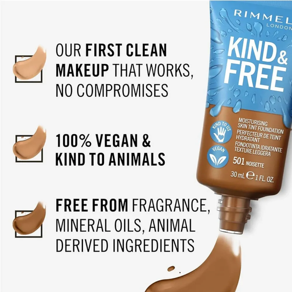 Rimmel London Kind & Free Skin Tint Foundation 501 Noisette- 30 Ml