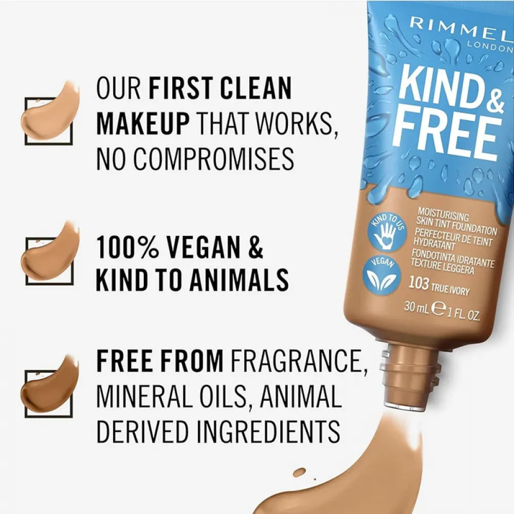 Rimmel London Kind & Free Skin Tint Foundation 103 True Ivory - 30 Ml