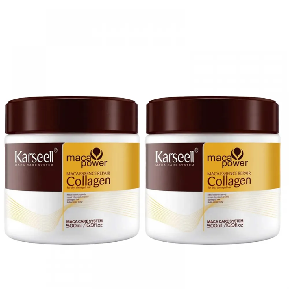 Karseell Collagen Hair Treatment Deep Repair Conditioning Argan Oil Collagen Hair 16.90 oz 500ml Package of Two Pieces