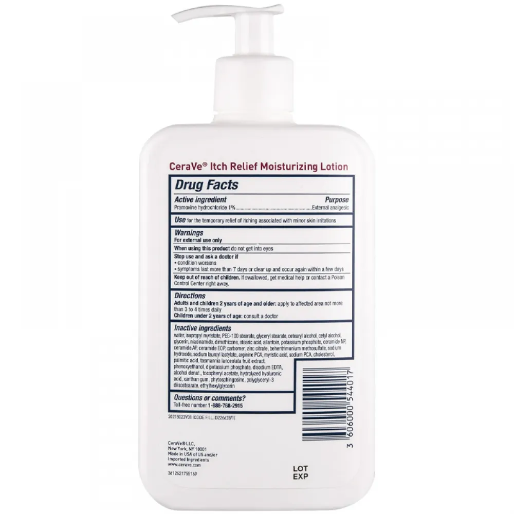 CeraVe Itch Relief Moisturizing Body Lotion, Steroid-Free Treatment for Dry & Itchy Skin 16 oz