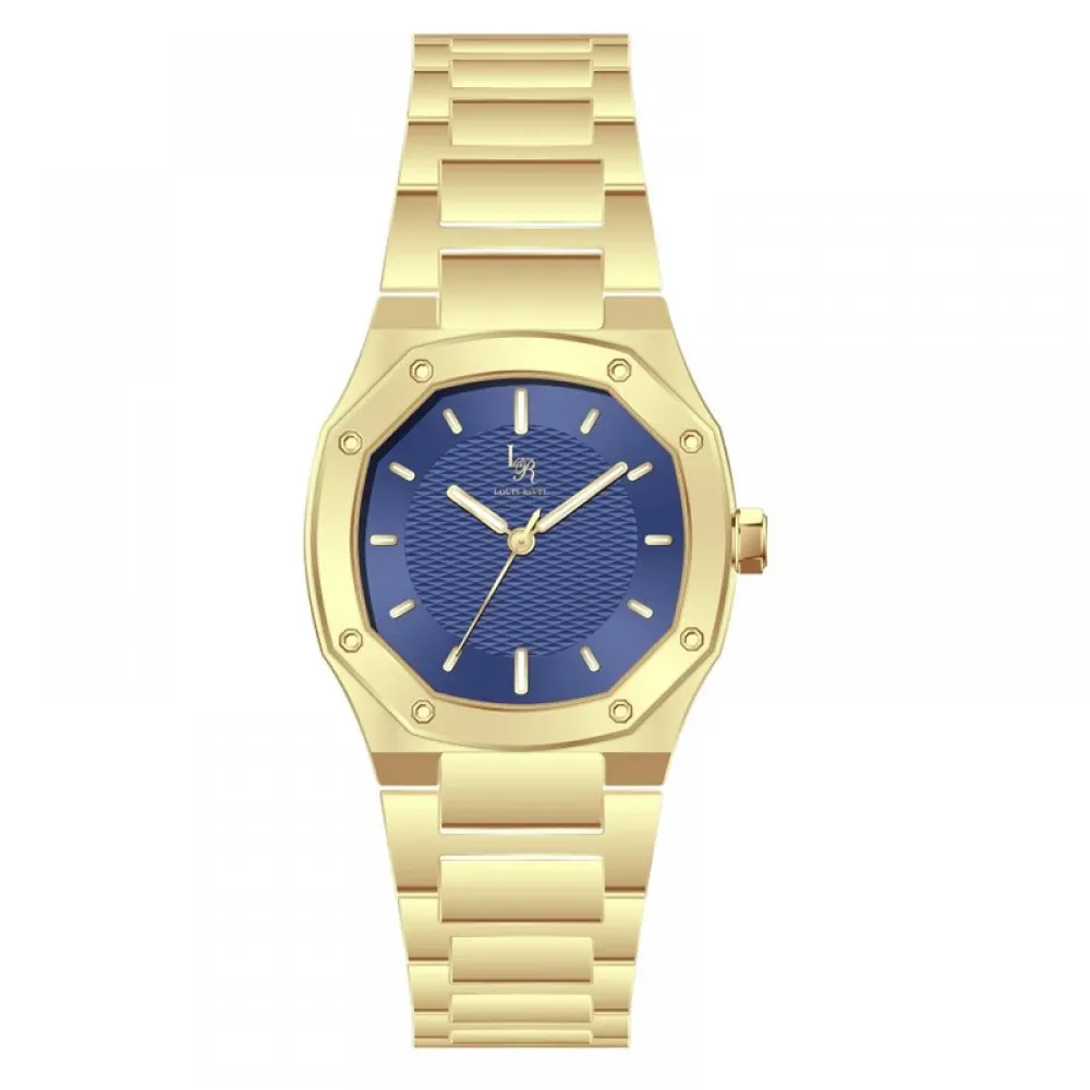Louis Rivall Men's Watch 21019 Gold Blue Dial