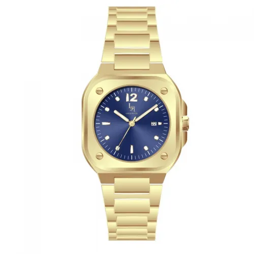 Louis Rivall Men's Watch 21017 Gold Blue Dial