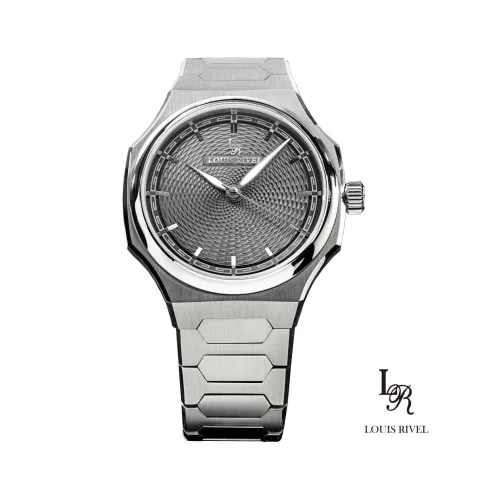 ساعة رجالي لويس ريفال 1028 فضي ميناء رصاصي 