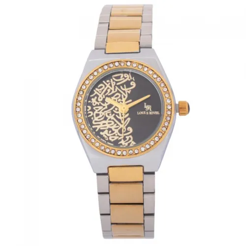 Louis Rivel women's watch L5153, two-tone gold with a black dial