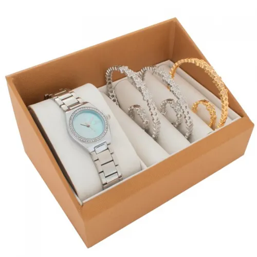 Louis Rivel Women's Set 5351, Silver with Sky Blue Dial