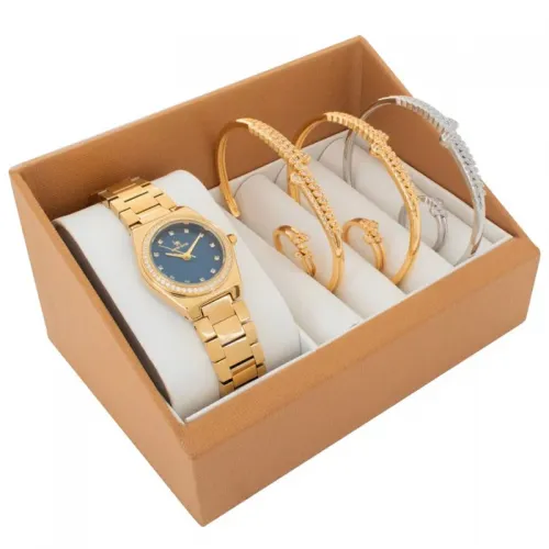 Louis Rivel Women's Set 5410, Gold with Blue Dial
