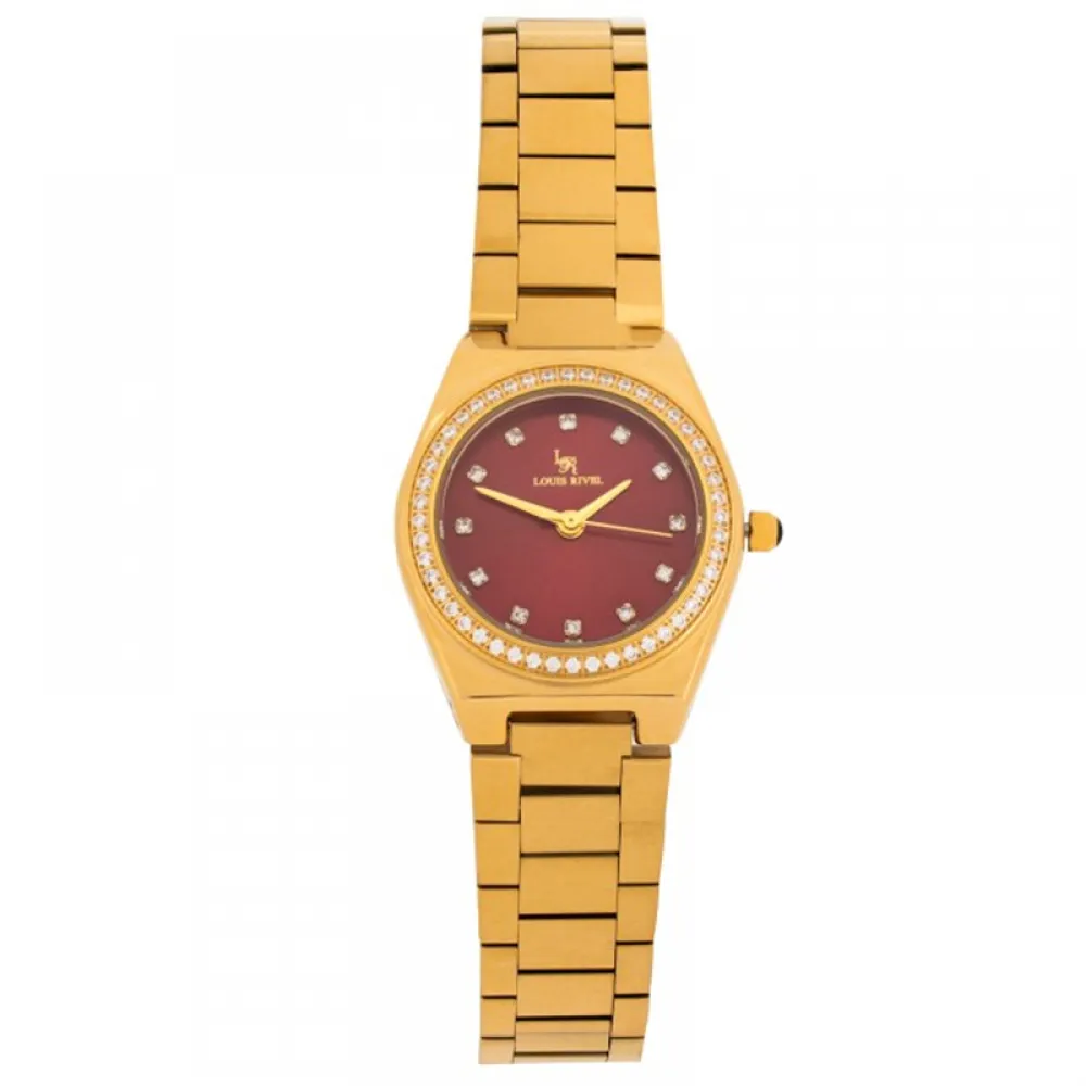 Louis Rivel Women's Watch L5410, Gold with Red Dial