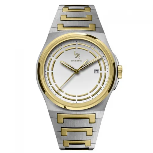 Louis Revial men's watch 1215, two-tone gold, white dial 