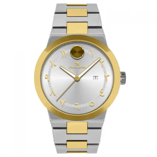 Louis Revial men's watch 2437, two-tone gold, white dial