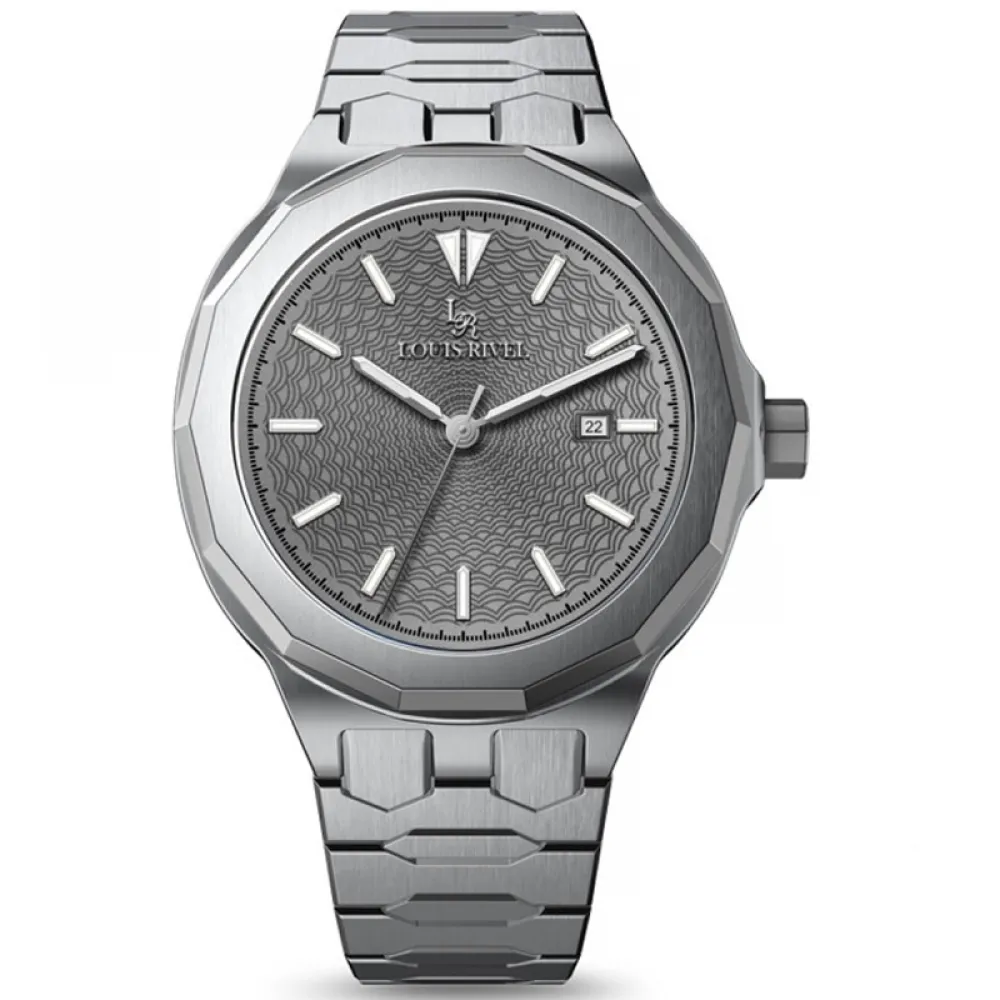 Louis Revial men's watch 1099, silver, gray dial