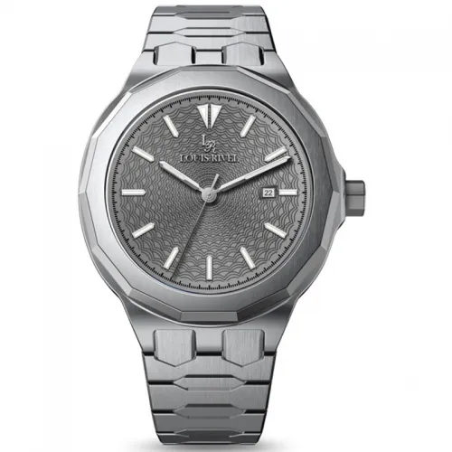 Louis Revial men's watch 1099, silver, gray dial