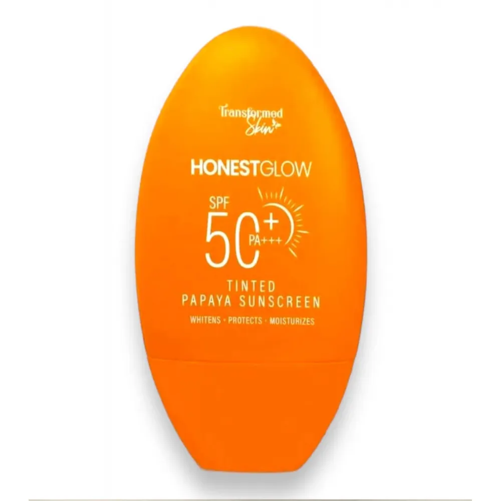 Honest Glow Tinted Papaya Sunscreen SPF 50 PA+++ - 50g