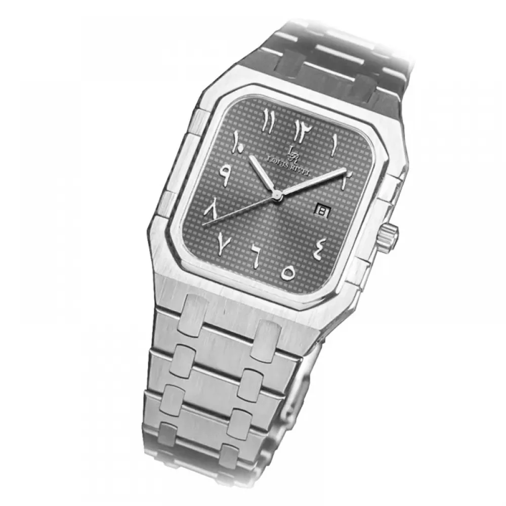 Louis Revial men's watch 2529, silver, gray dial