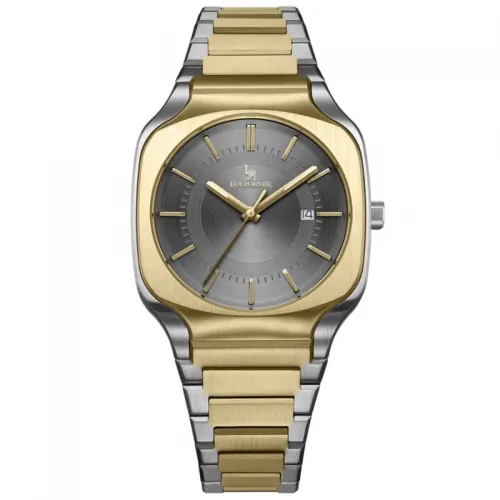 Louis Rivel 1206 men's watch, two-tone gold, grey dial