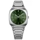 Louis Rivet 1206 men's silver watch with a green dial