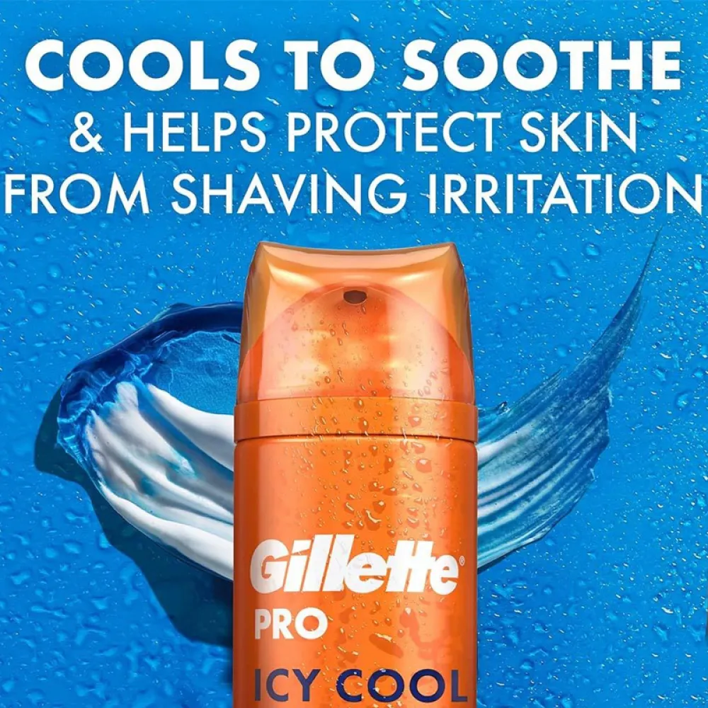 Gillette Pro Icy Cool Menthol Shaving Gel for Sensitive Skin 200 ML