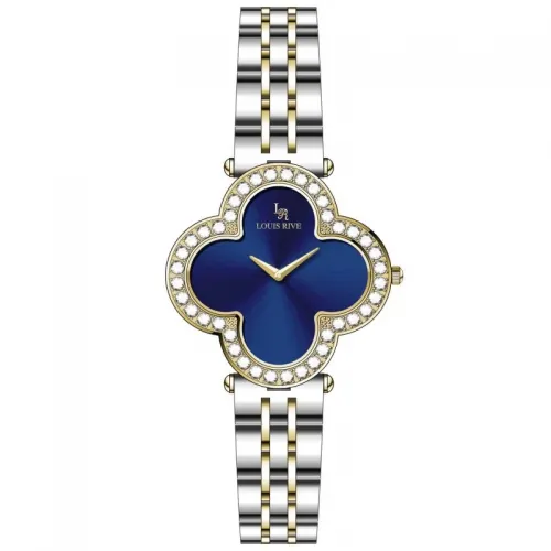 Louis Revial 9809 Two-Tone Gold Women's Watch with Blue Dial