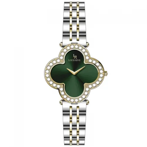 Louis Revial 9809 Two-Tone Gold Women's Watch with Green Dial
