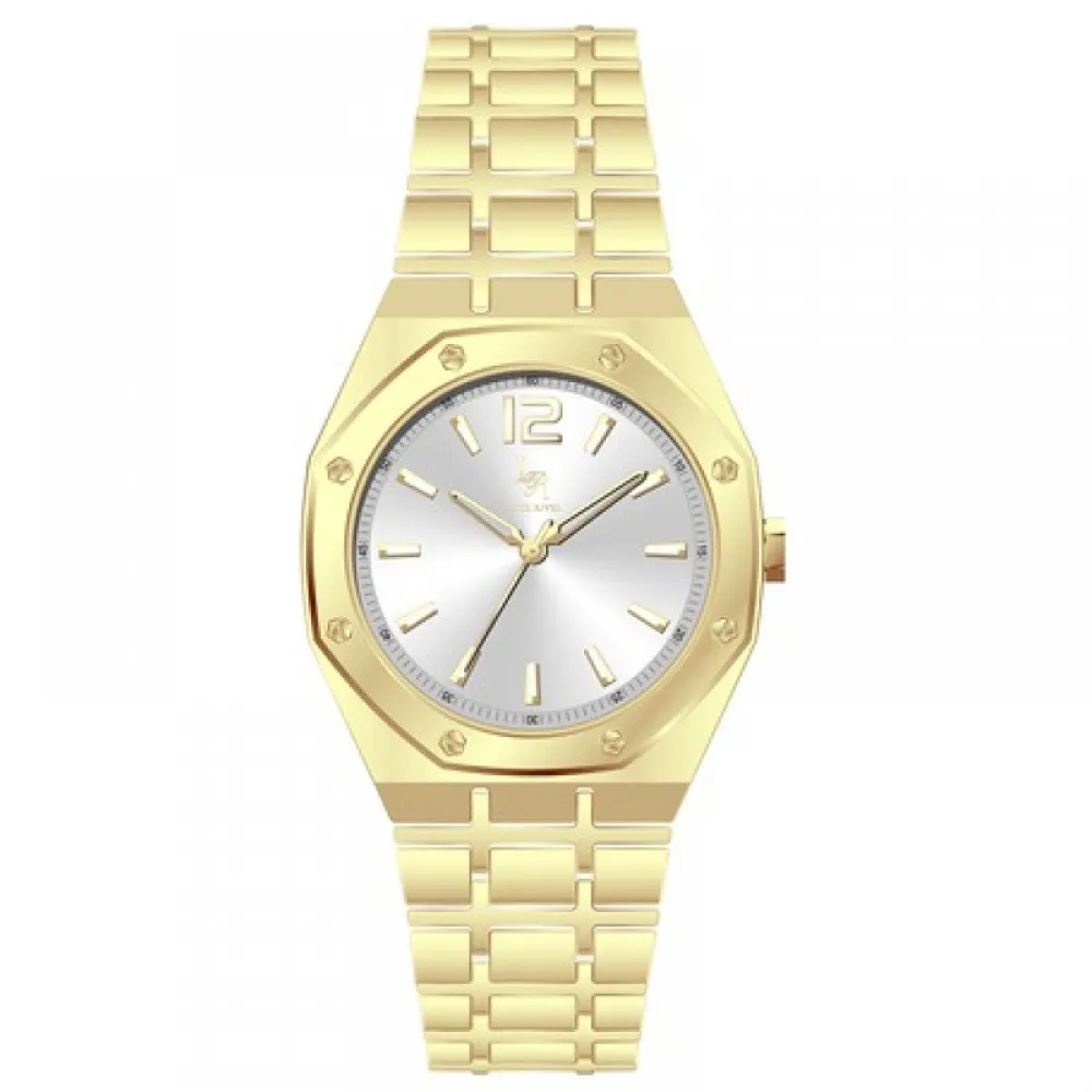 Literal translation: Louis Rivel men's watch LR21018, gold with a silver dial