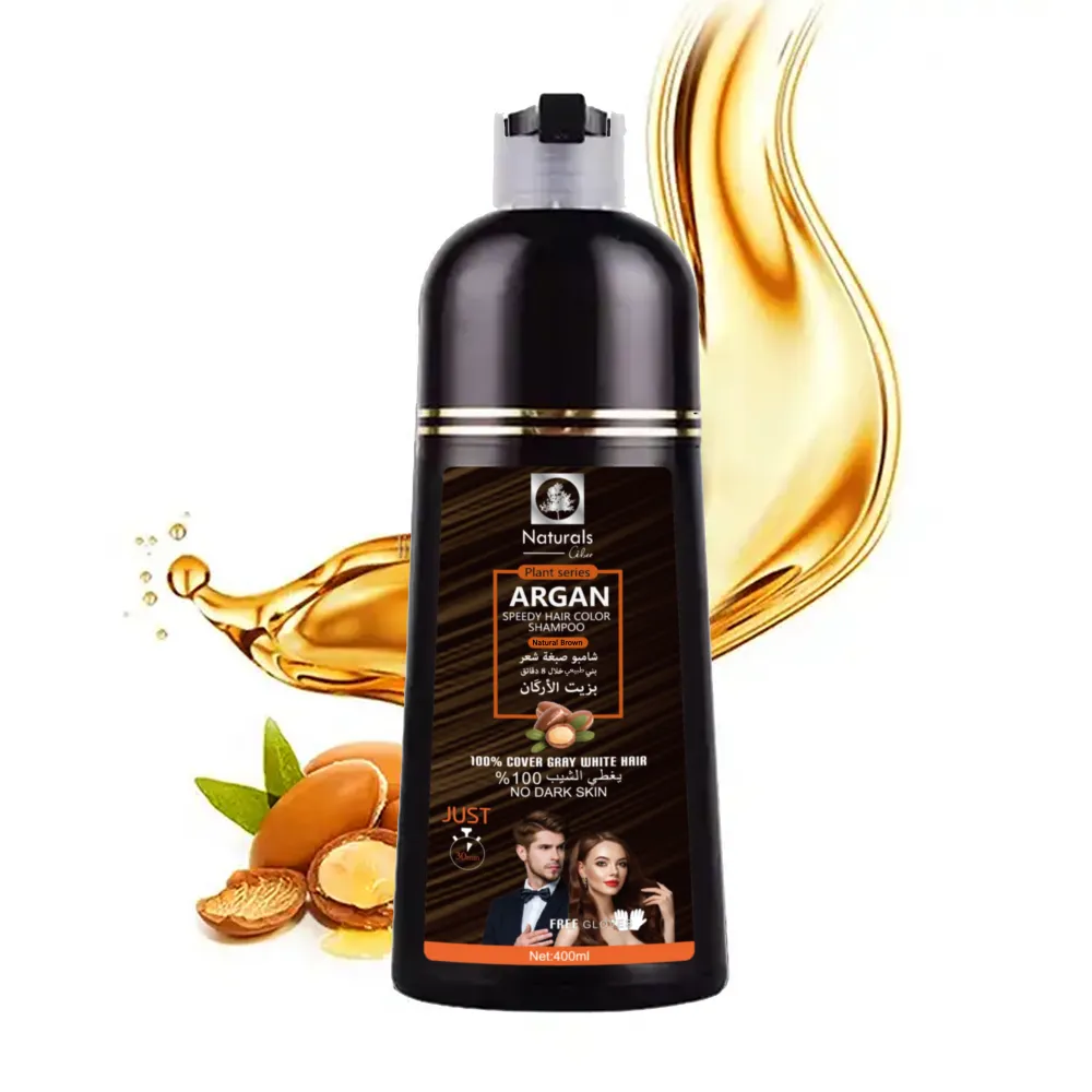 Naturals brown hair dye shampoo with argan oil for hair from Natural400ml