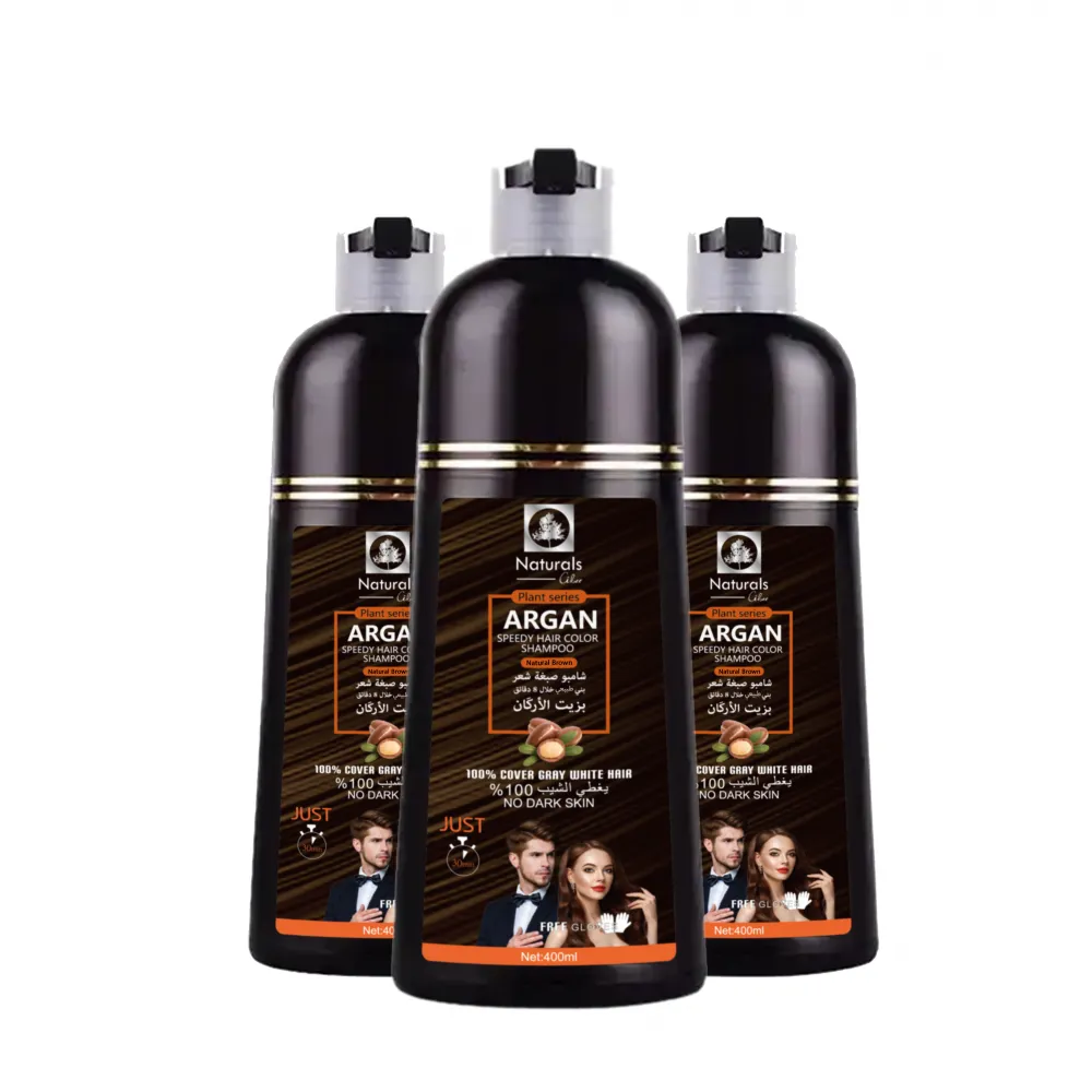 Naturals brown hair dye shampoo with argan oil for hair from Natural400ml