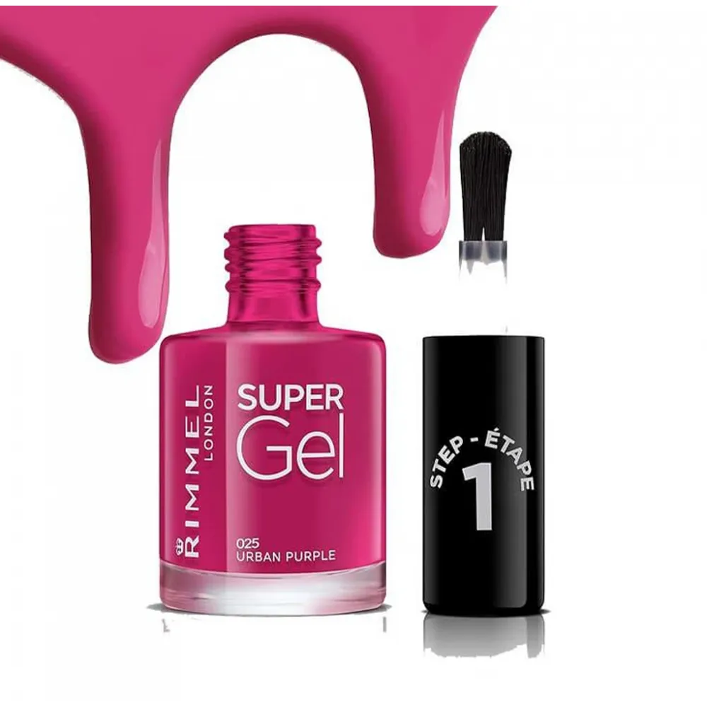 Rimmel London Super Gel Nail Polish Urban Purple 025 - 12 ml