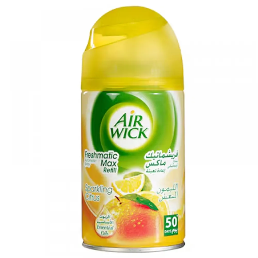 Air Wick Freshmatic Autospray Refill, Sparkling Citrus Fragrance, Eliminates Bad Odour like Cat Litter Smell, 250 ml (Pack of 2)