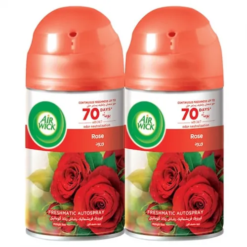 Air Wick Freshmatic Autospray Refill, Rose Fragrance, Eliminates Bad Odour like Cat Litter Smell, 250 ml (Pack of 2)