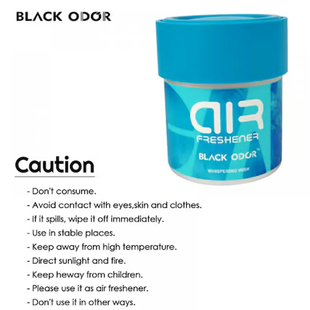 Whispering Wish Black Odor Car Air Freshener - Long-Lasting Scent for Car and Home, 80g