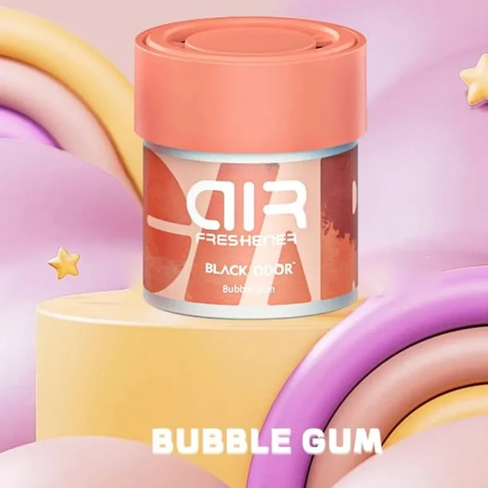 Whispering Wish Black Odor Car Air Freshener Bubble gum - Long-Lasting Scent for Car and Home, 80g