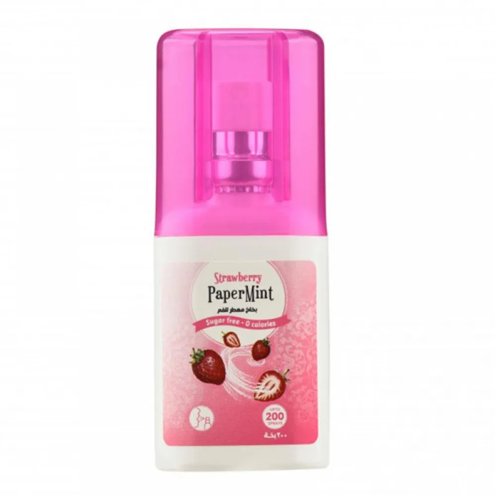 Peppermint Strawberry-Flavored Mouth Freshener Spray, 200 Sprays - 20 ml