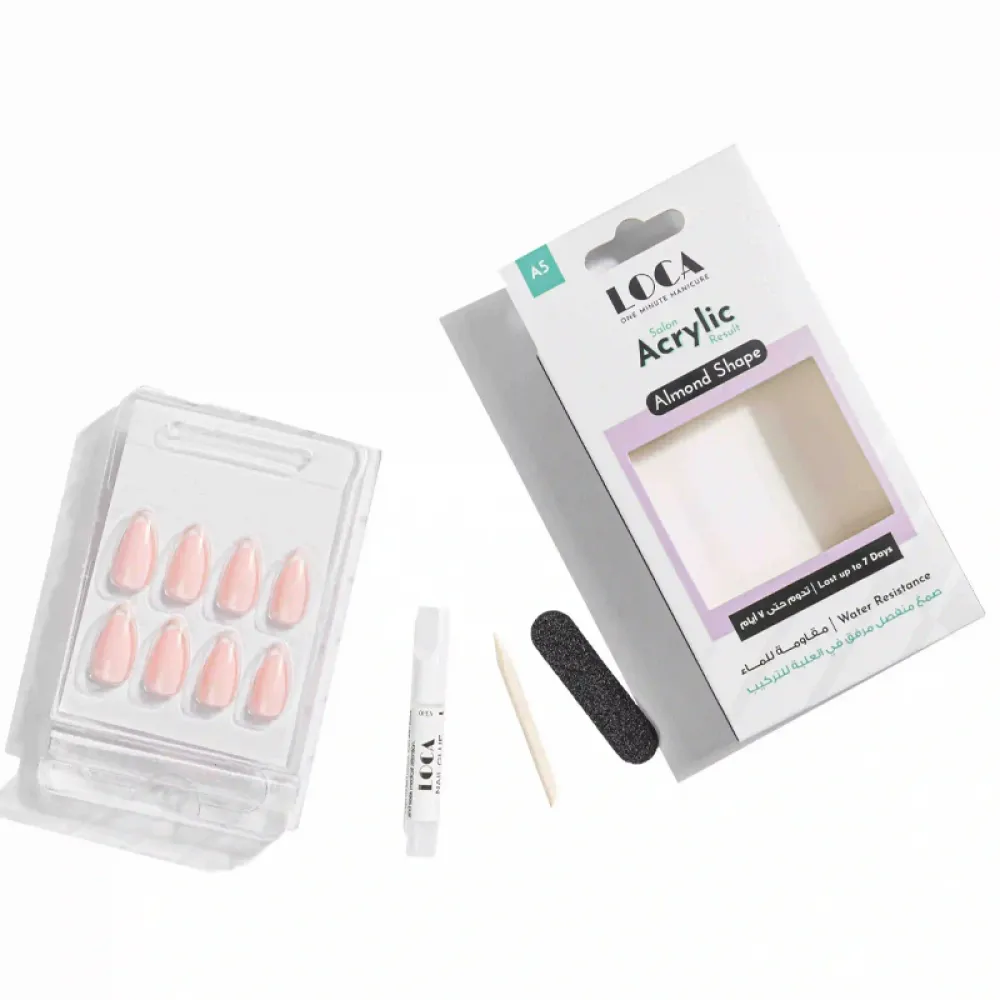 Loca Acrylic Nails A5-Almond Shape Pink French