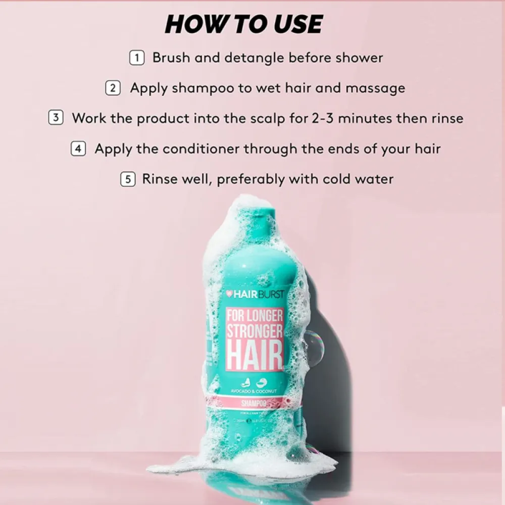 Hairburst, Shampoo, For Longer & Stronger Hair, For All Hair Types - 350 Ml