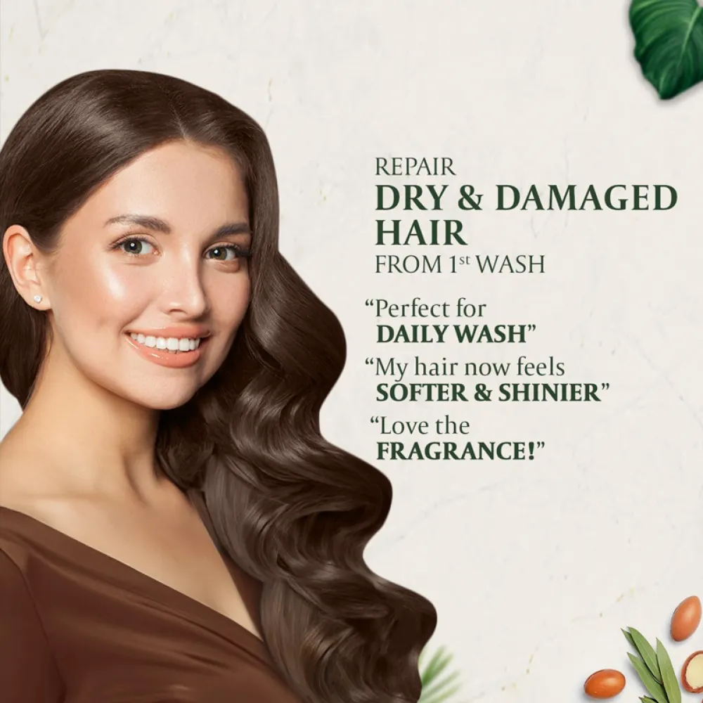 Shampoo to treat damaged hair with coconut and argan 340 ml - Parachute