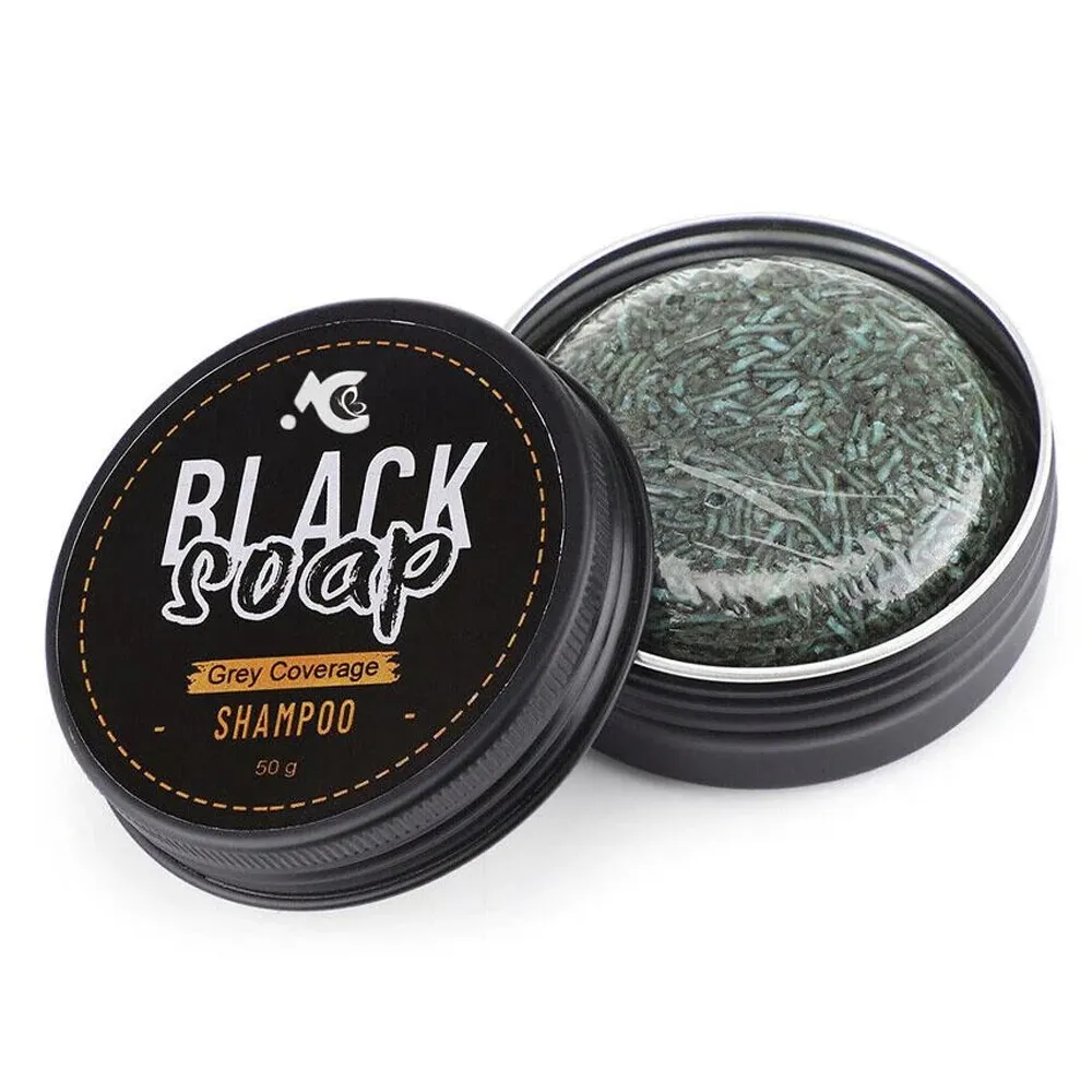 Amytis Garden Black Soap "Grey Coverage" Bar Shampoo - 50 gm