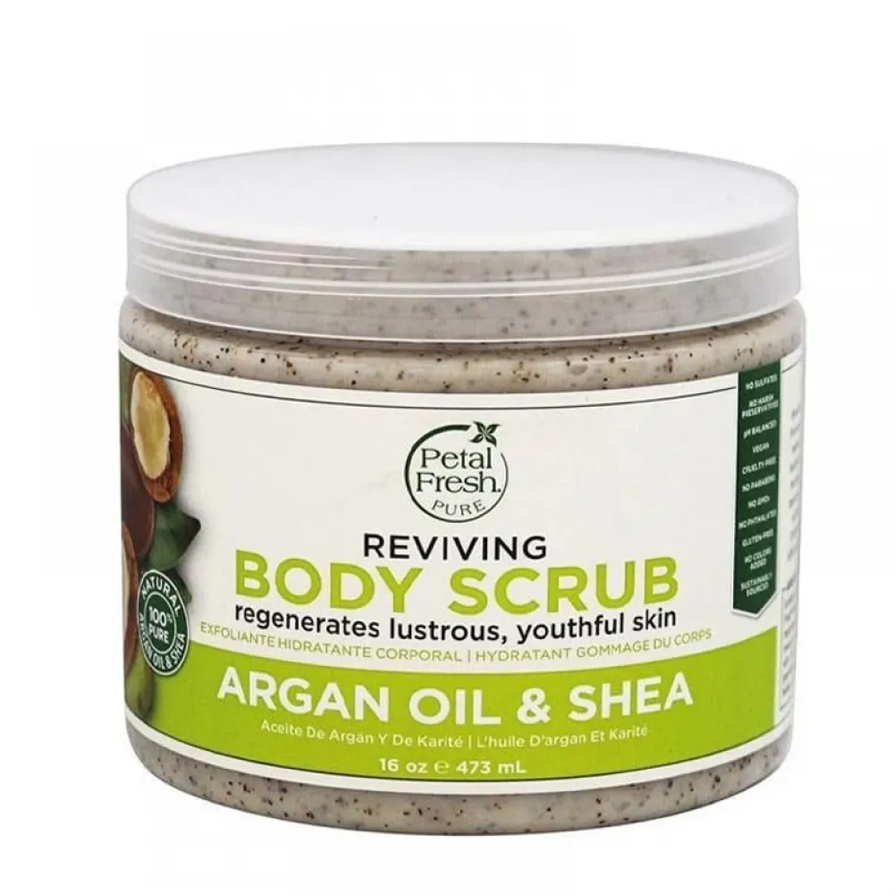 Petal Fresh Pure Argan Oil & Shea Reviving Body Scrub, 16oz (473ml)