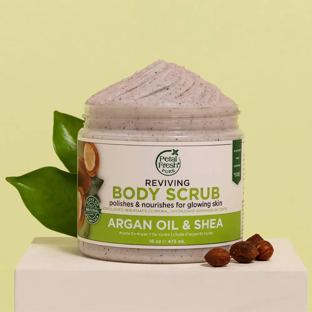 Petal Fresh Pure Argan Oil & Shea Reviving Body Scrub, 16oz (473ml)