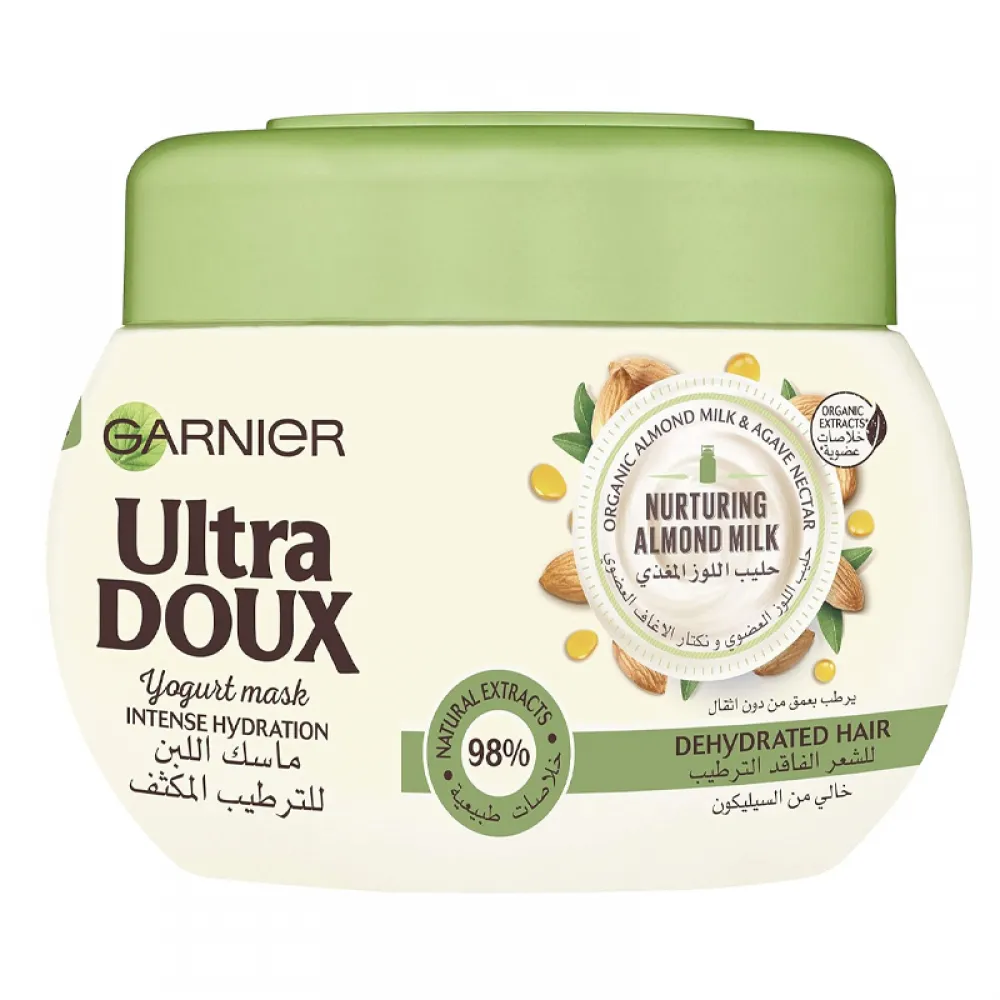 Garnier Ultra Doux Almond Milk Intense Hydration Yogurt Mask, 300Ml