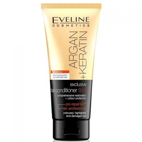 Argan and Keratin Hair Conditioner 8-in-1, 200ml by Eveline