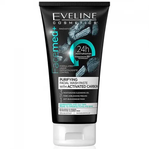  Eveline Facemed+ Purifying Carbon Wash Paste Oily Skin 150ml 